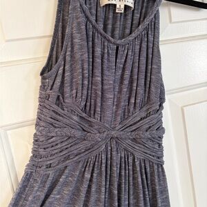 Max Studio Heathered Gray Braided-Neck Sleeveless Dress